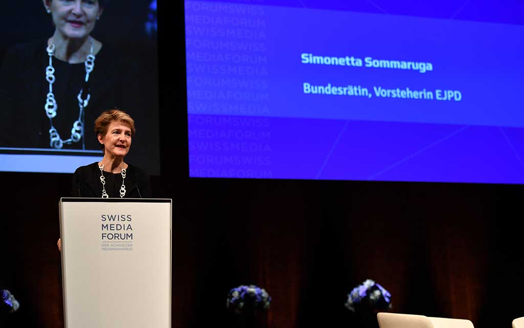 Bundesrätin Simonetta Sommaruga am Rednerpult