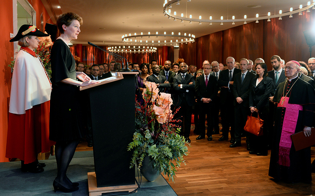 Neujahrsempfang für das diplomatische Corps: Ansprache von Bundespräsidentin Simonetta Sommaruga (Foto: Karl-Heinz Hug)
