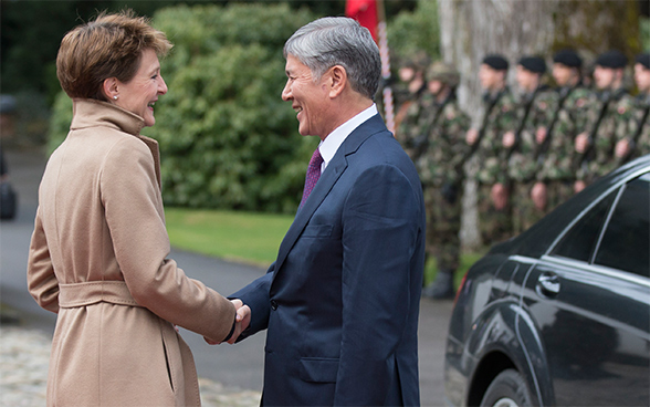 Visite officielle du président kirghize Almazbek Atambaev à Berne