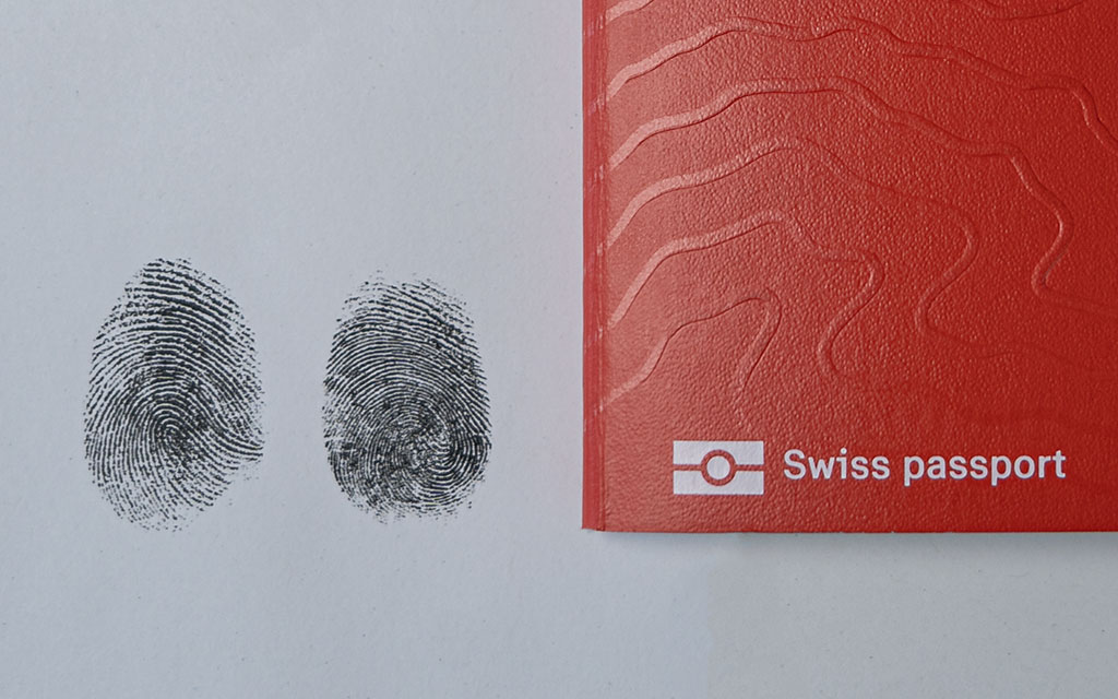 The Swiss passport and two fingerprints 