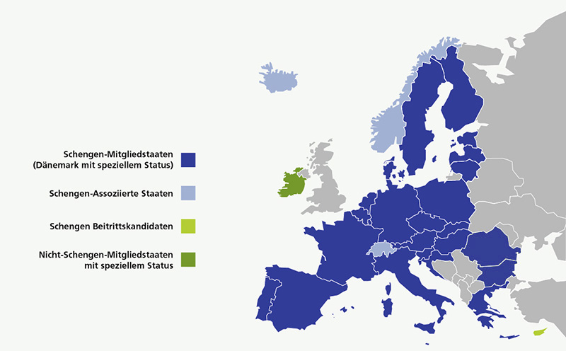 Schengenraum Karte - Europer Karte / StepMap - veraltete Weltenbummler
